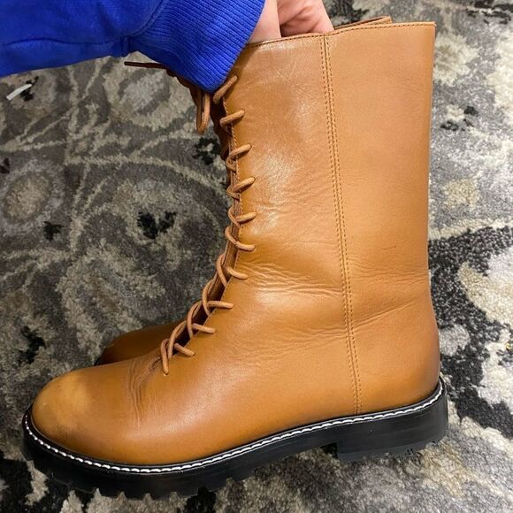 J. Crew Gwen lug-sole leather lace-up tall shaft bootsItem BA186* - Picture 3 of 6